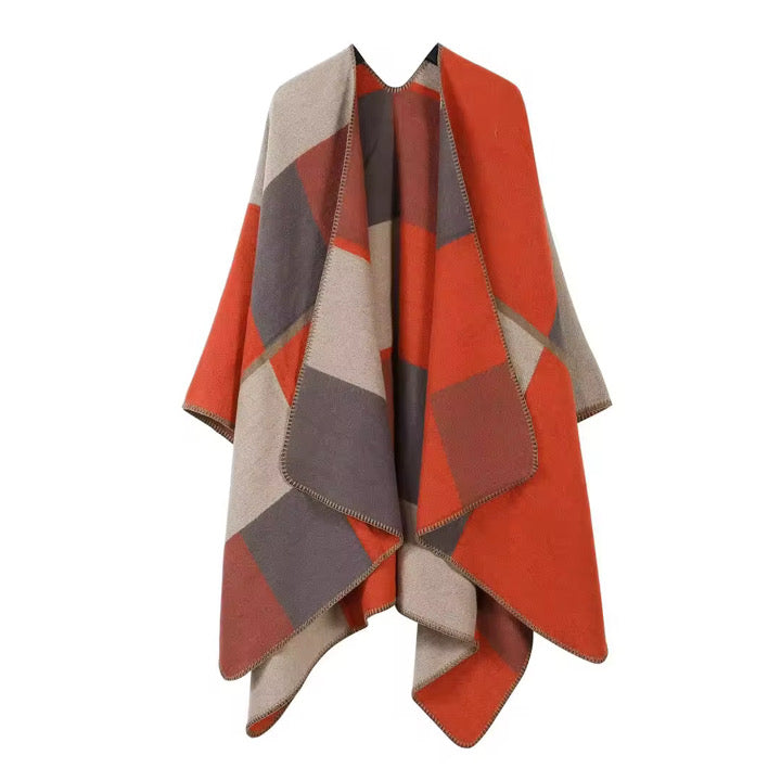 Style Shawl - Orange, Grey and Tan Hues