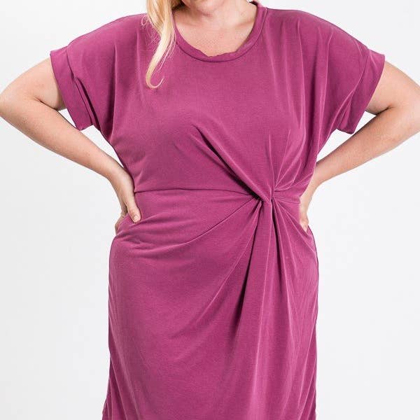 Fuschia Rouched Sheath Dress