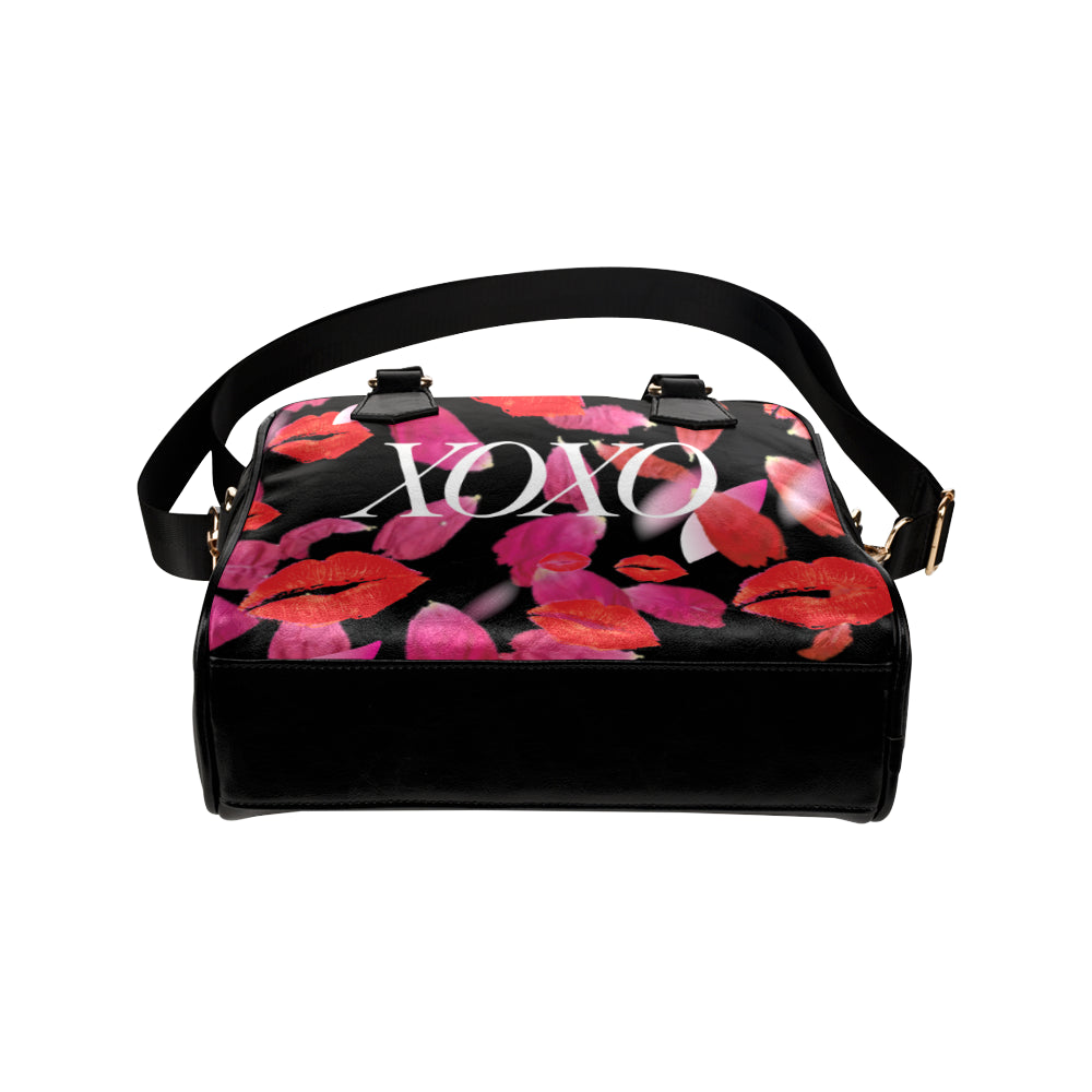 Custom Order XOXO Kisses and Petals Black MINI BAG by AMMA JO