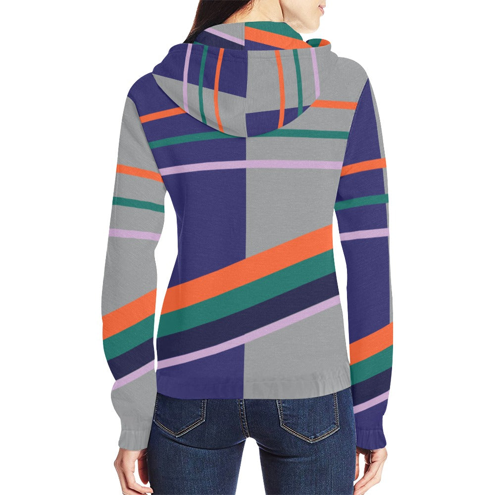 AMMA JO Sport GREY STRIPE HOODIE