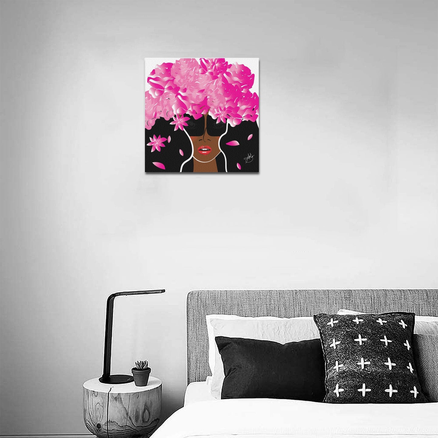 Custom Order - Cocoa Peony Office Print Canvas Print 16"x16"