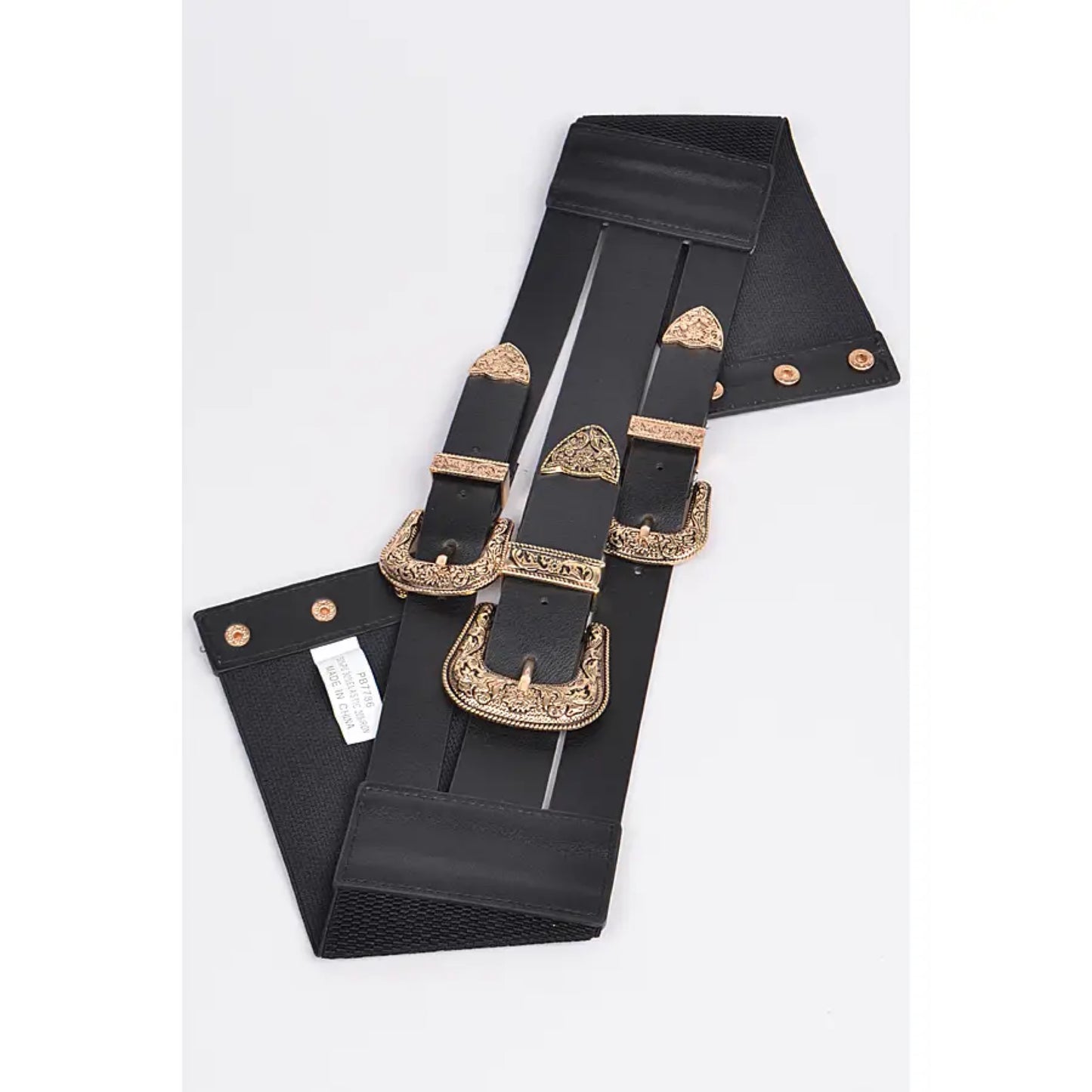 Plus Size Double Buckle Stretch Belt