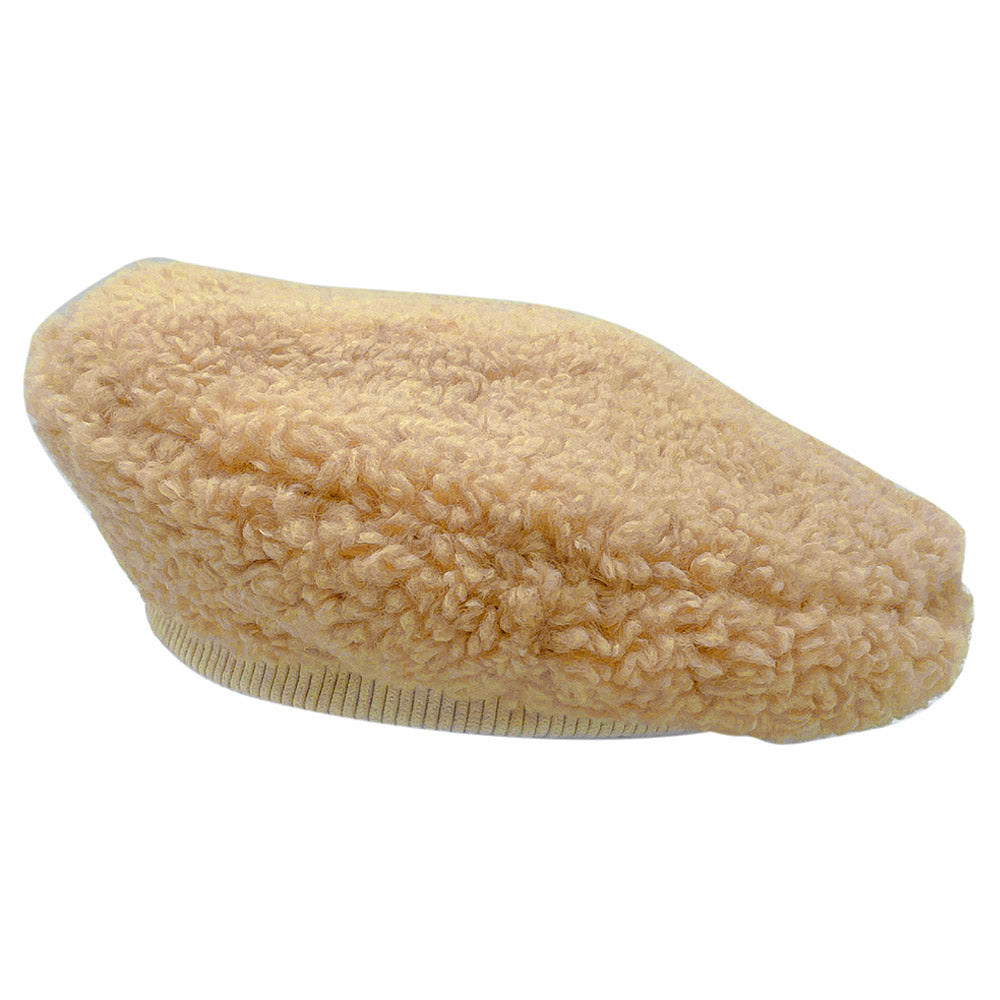 Stylish Beige Sherpa Beret Hat