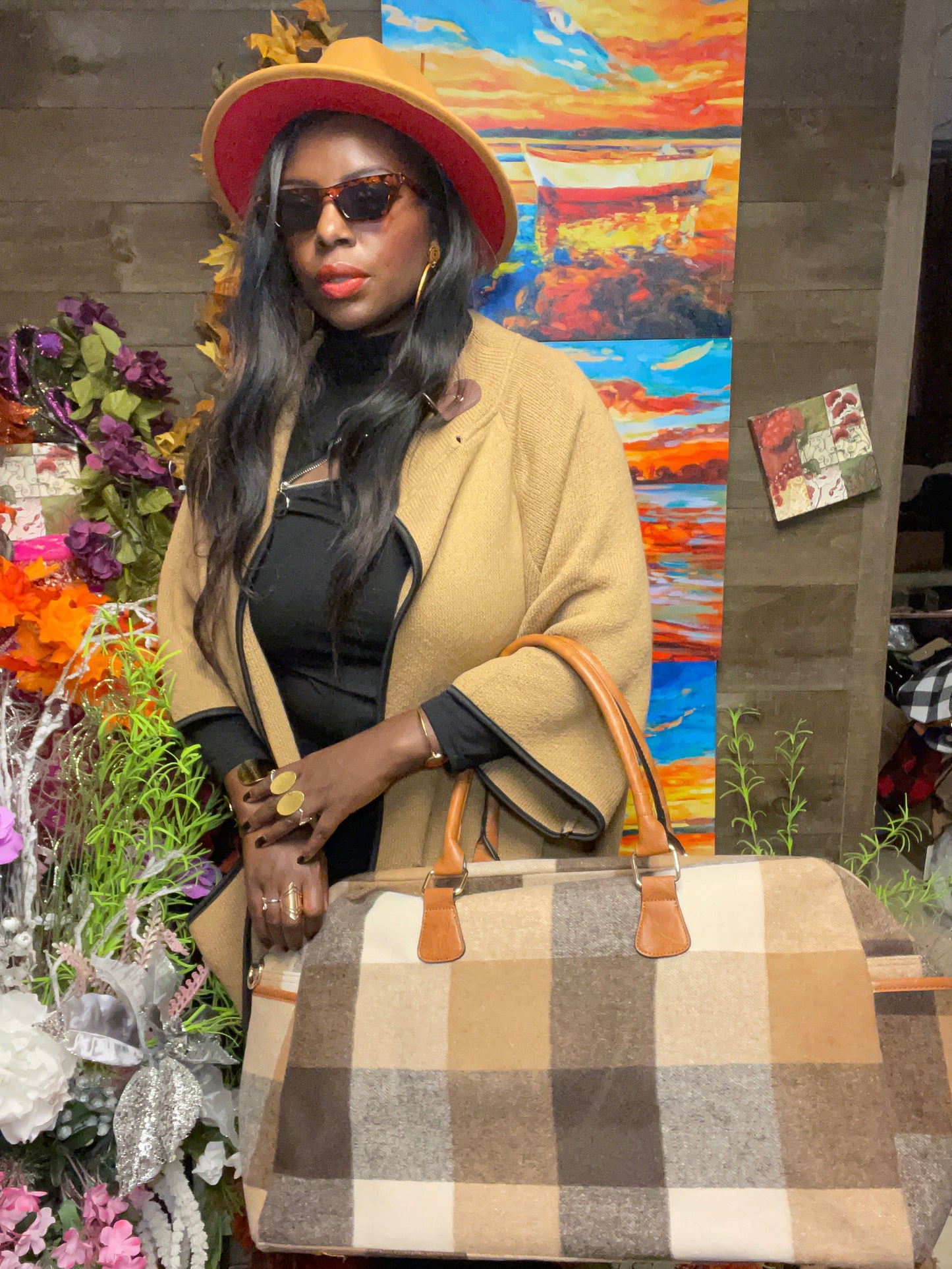 Brown Plaid Duffle