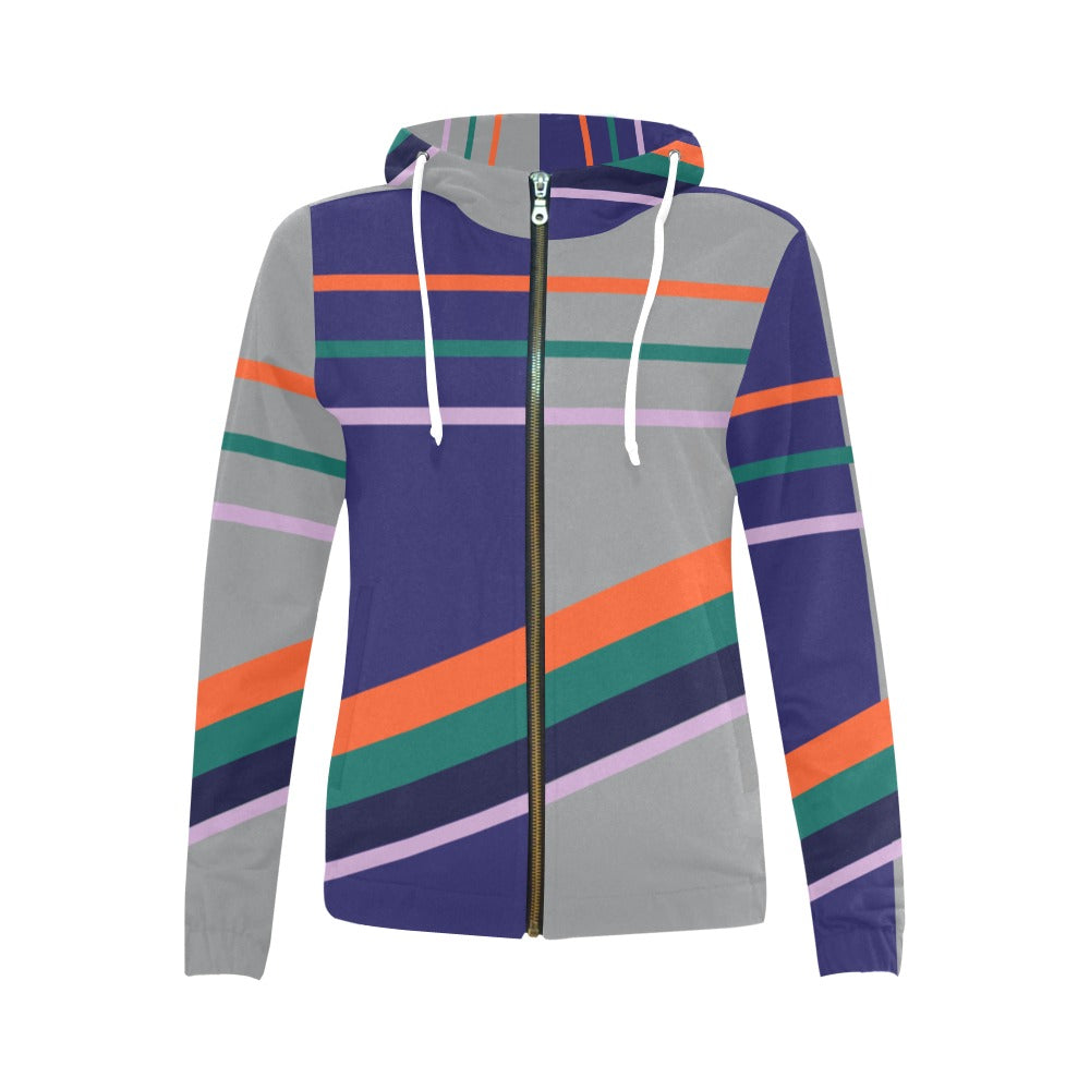 AMMA JO Sport GREY STRIPE HOODIE