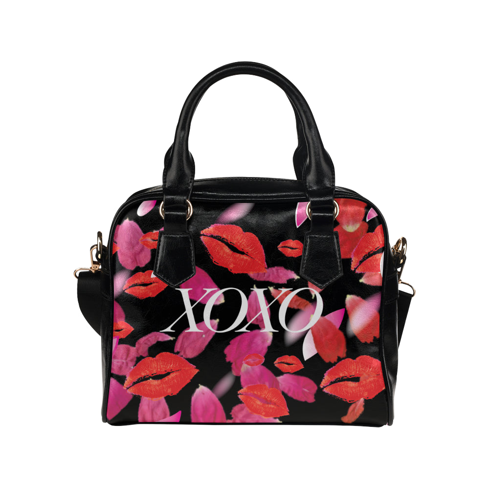 Custom Order XOXO Kisses and Petals Black MINI BAG by AMMA JO