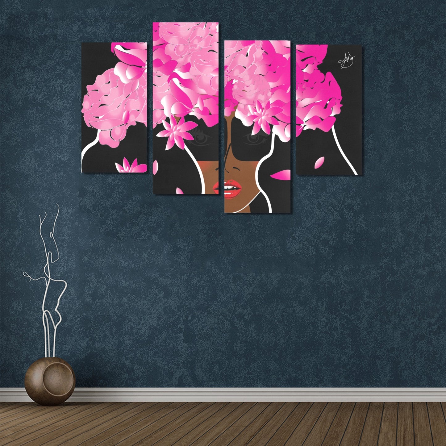AMMA JO COCOA PEONY WALL ART Canvas Wall (4 pieces)
