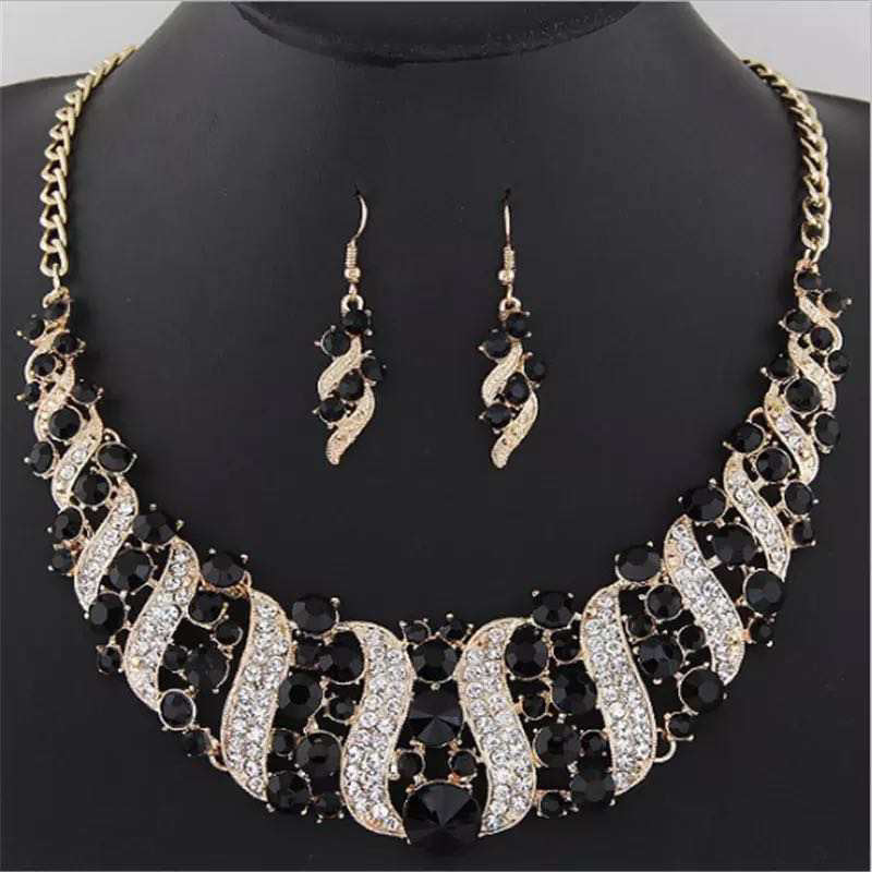 Black and Gold Statement Necklace