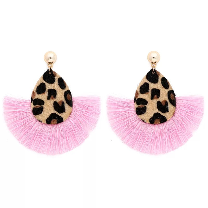 Tassel Animal Print Earrings
