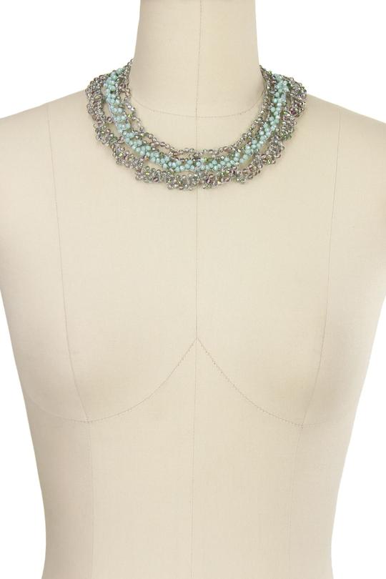 Beaded Blue Hues Cluster Statement Necklace