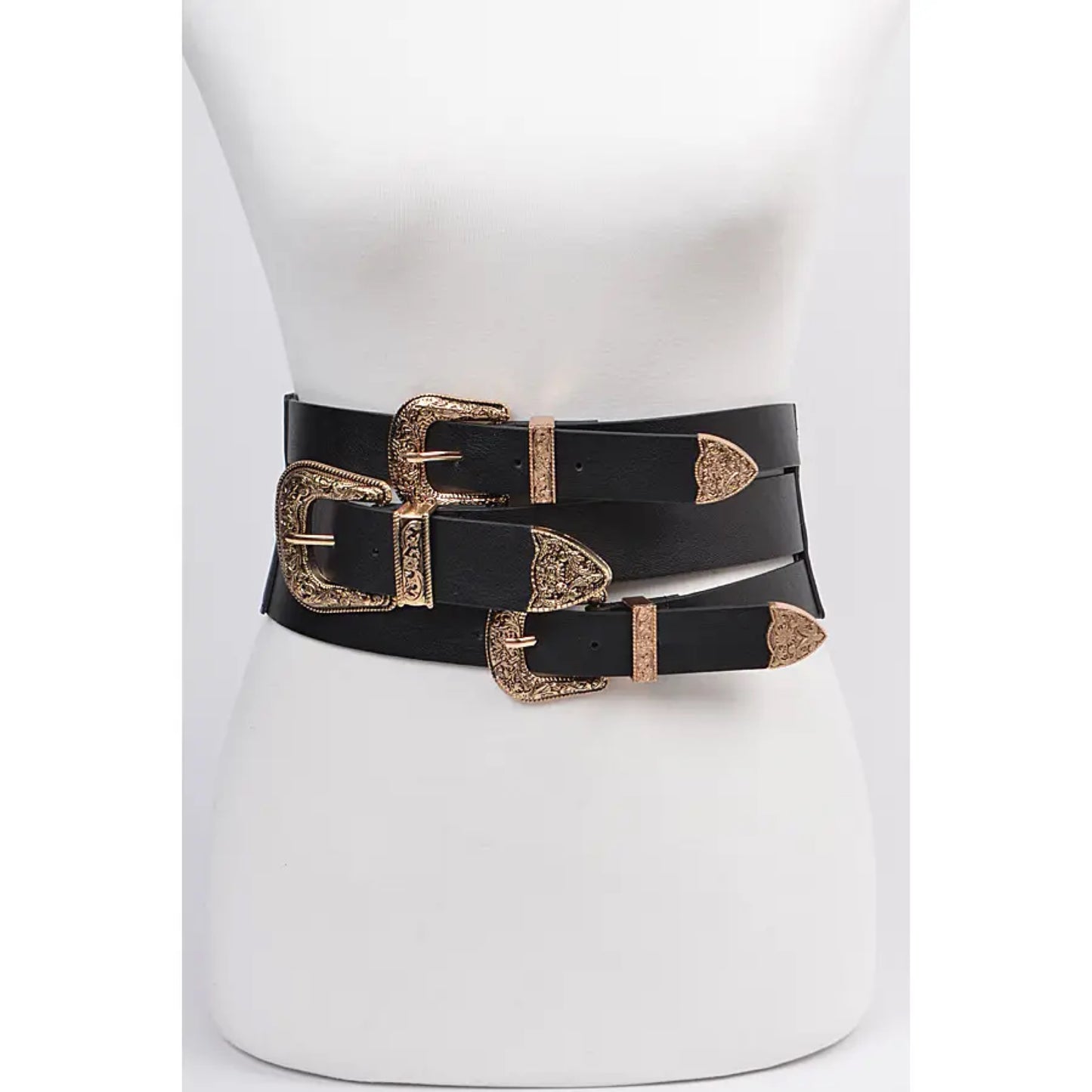 Plus Size Double Buckle Stretch Belt