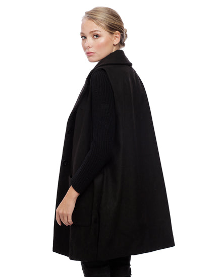 Classic Long Black Pocketed Vest