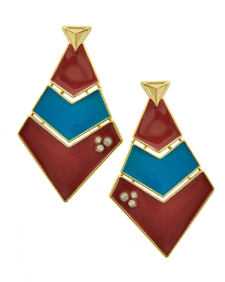Teal and Chocolate Brown Dangling Earrings
