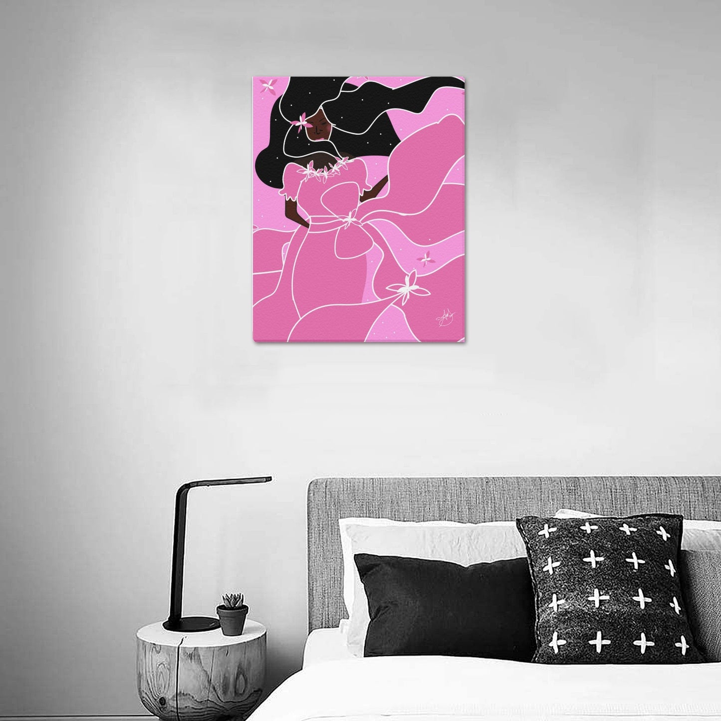 AMMA JO ARTWORK COCOA ROSE Office Print 16 X 20 Frame Canvas Print 16"x20"