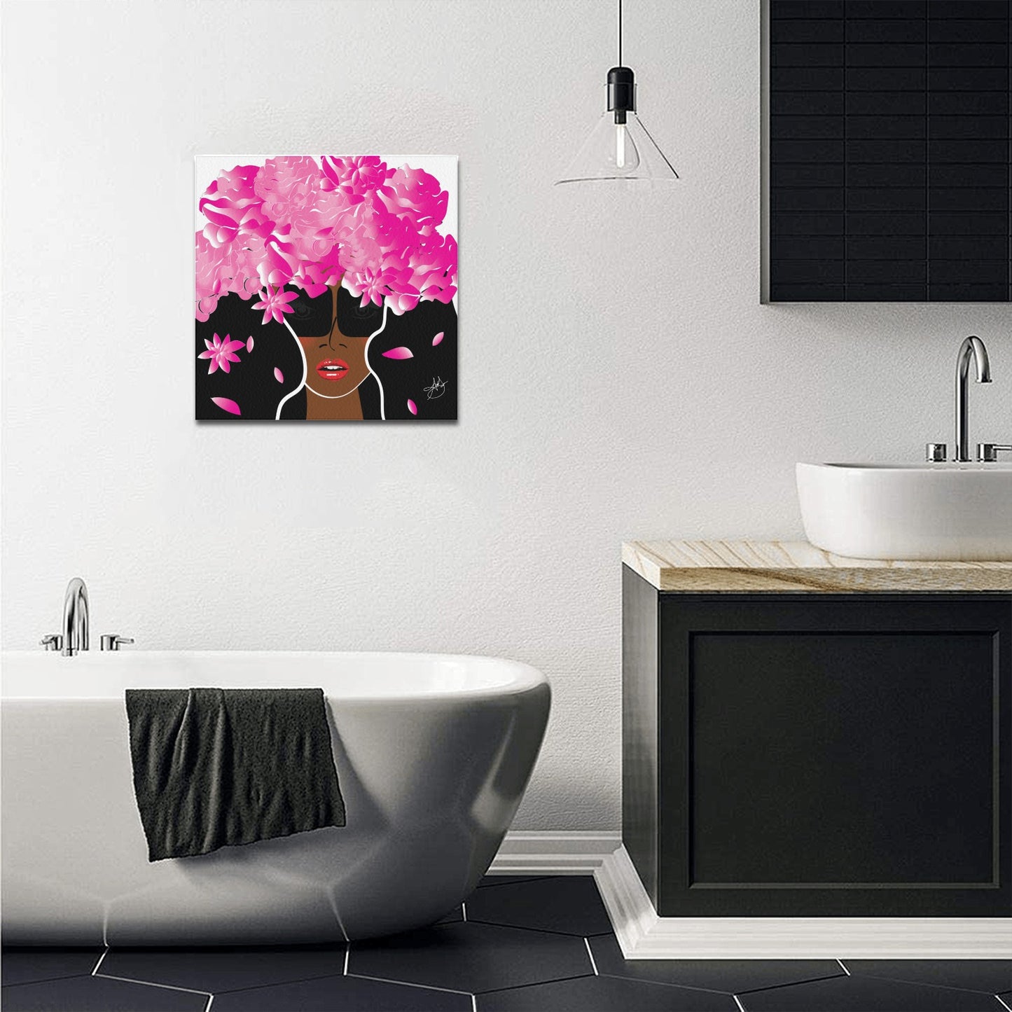 Custom Order - Cocoa Peony Office Print Canvas Print 16"x16"