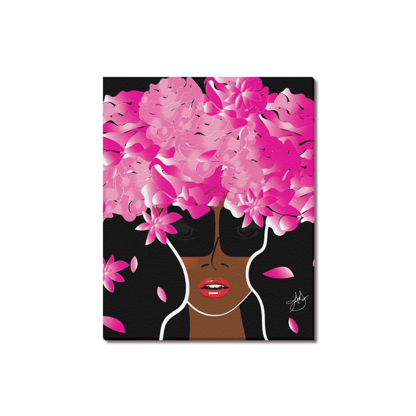 AMMA JO Cocoa Peony Office Frame Canvas Print 16"x20"