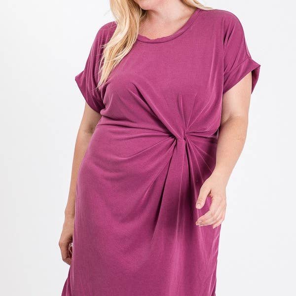 Fuschia Rouched Sheath Dress