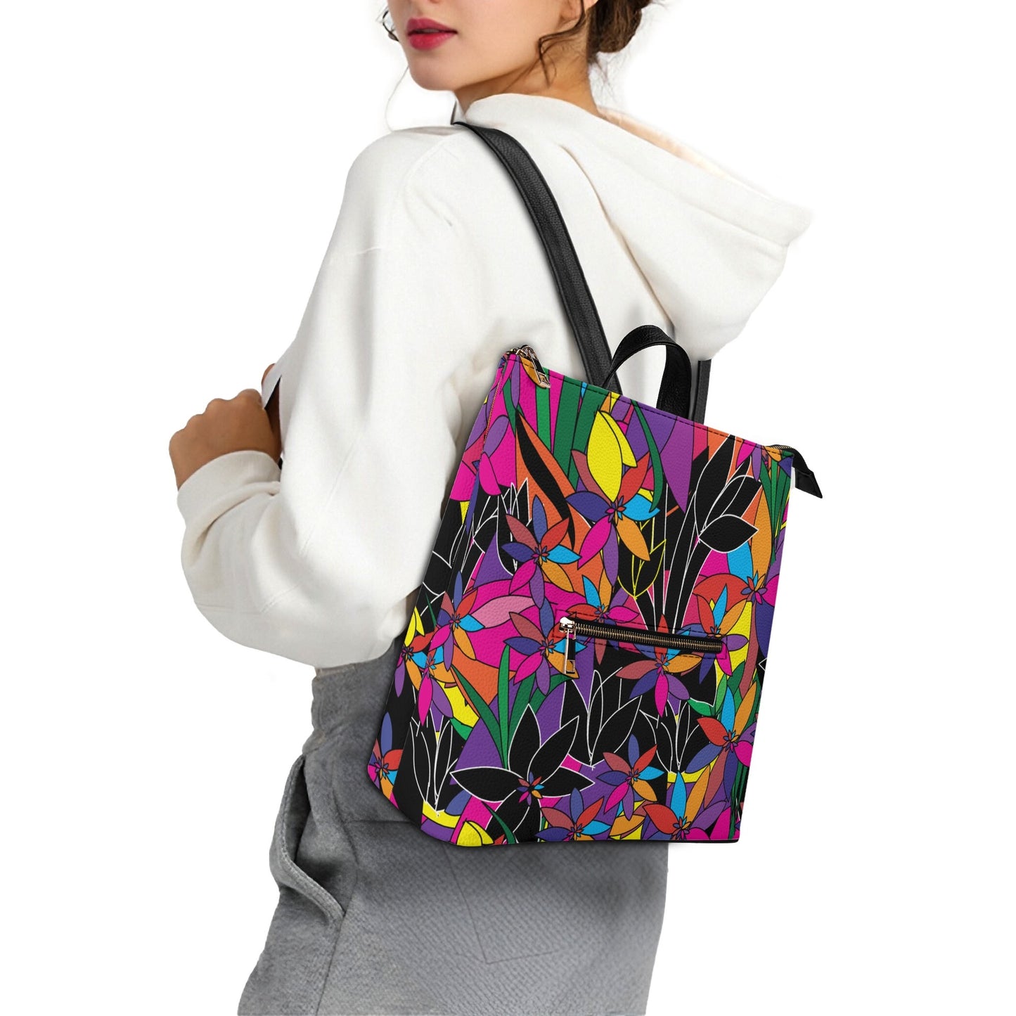 La Fleur Backpack with Top Handle