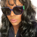 Navy and Green Color Blocked AMMA JO Shades