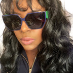 Navy and Green Color Blocked AMMA JO Shades