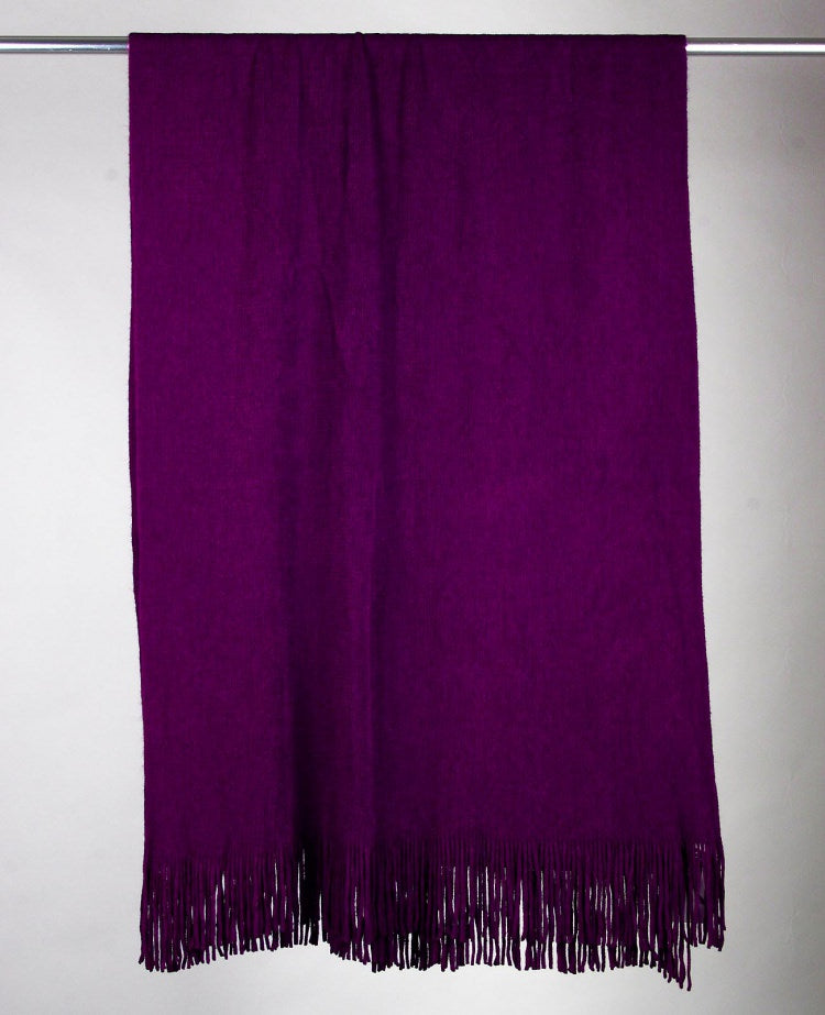 Purple Solid Spring Knit Scarf