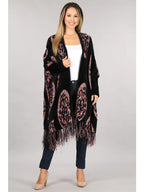 Paisley Multicolor and Black Draped Cardigan