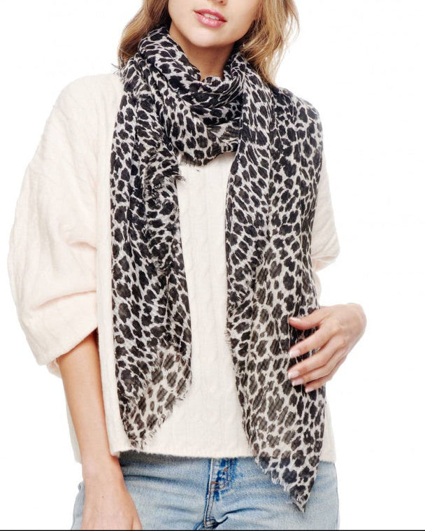 Animal Print Black and White Spring Scarf