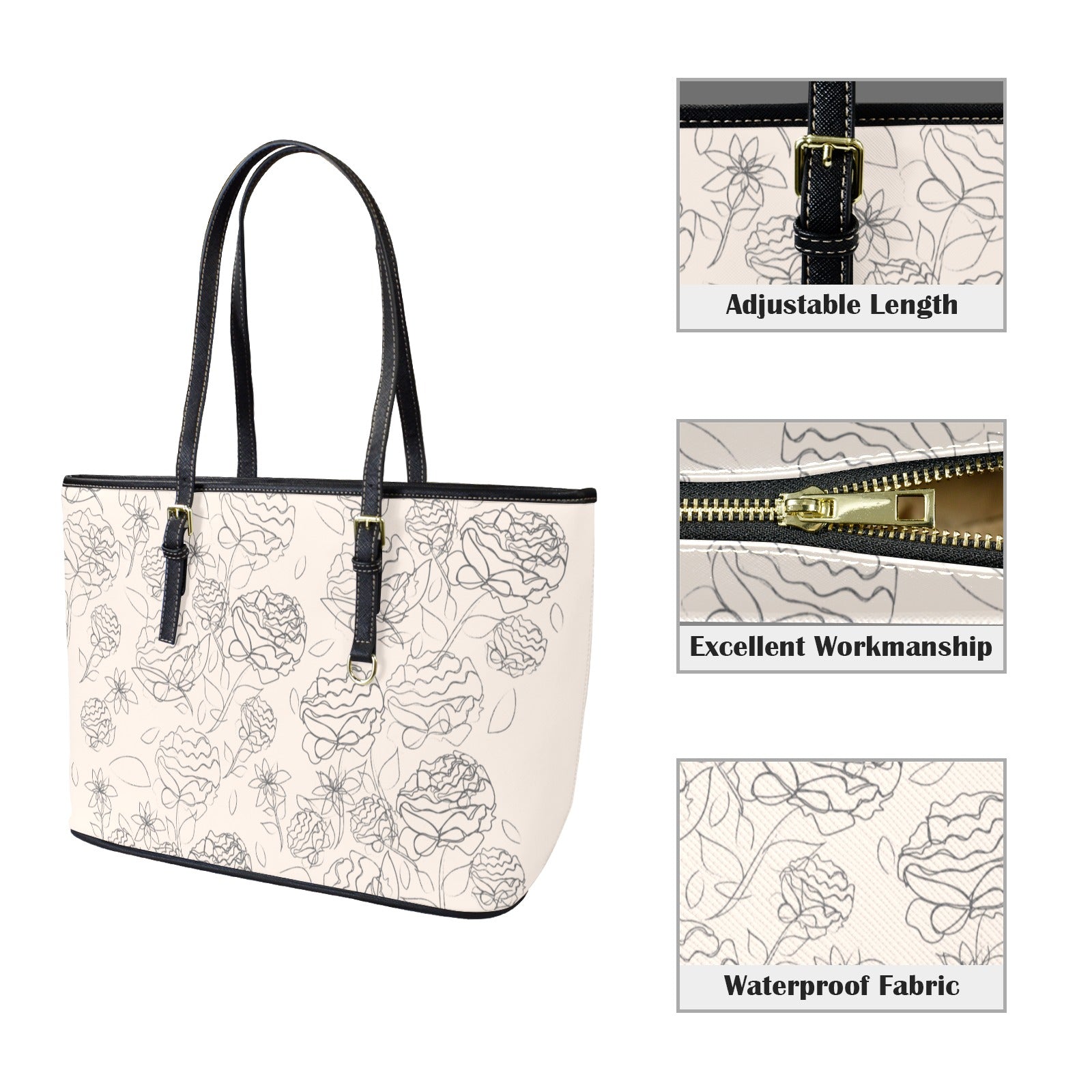 AMMA JO Artwork Series Winter White Stencil Tote