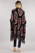 Paisley Multicolor and Black Draped Cardigan