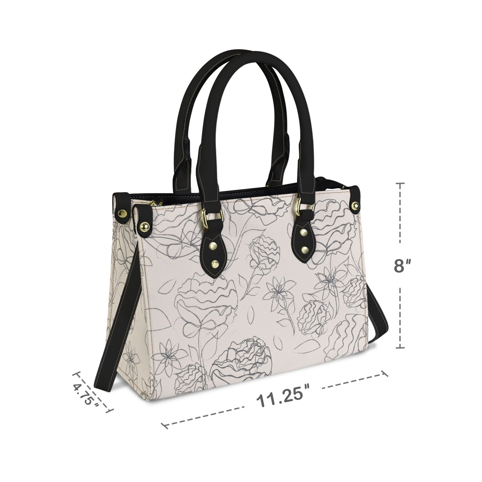 (Custom Order) Artwork Shoulder Bag - Floral Stencil