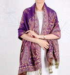 Purple Paisley Multicolored Pashmina Scarf