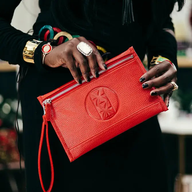 AMMA JO-Red Signature Wallet Clutch