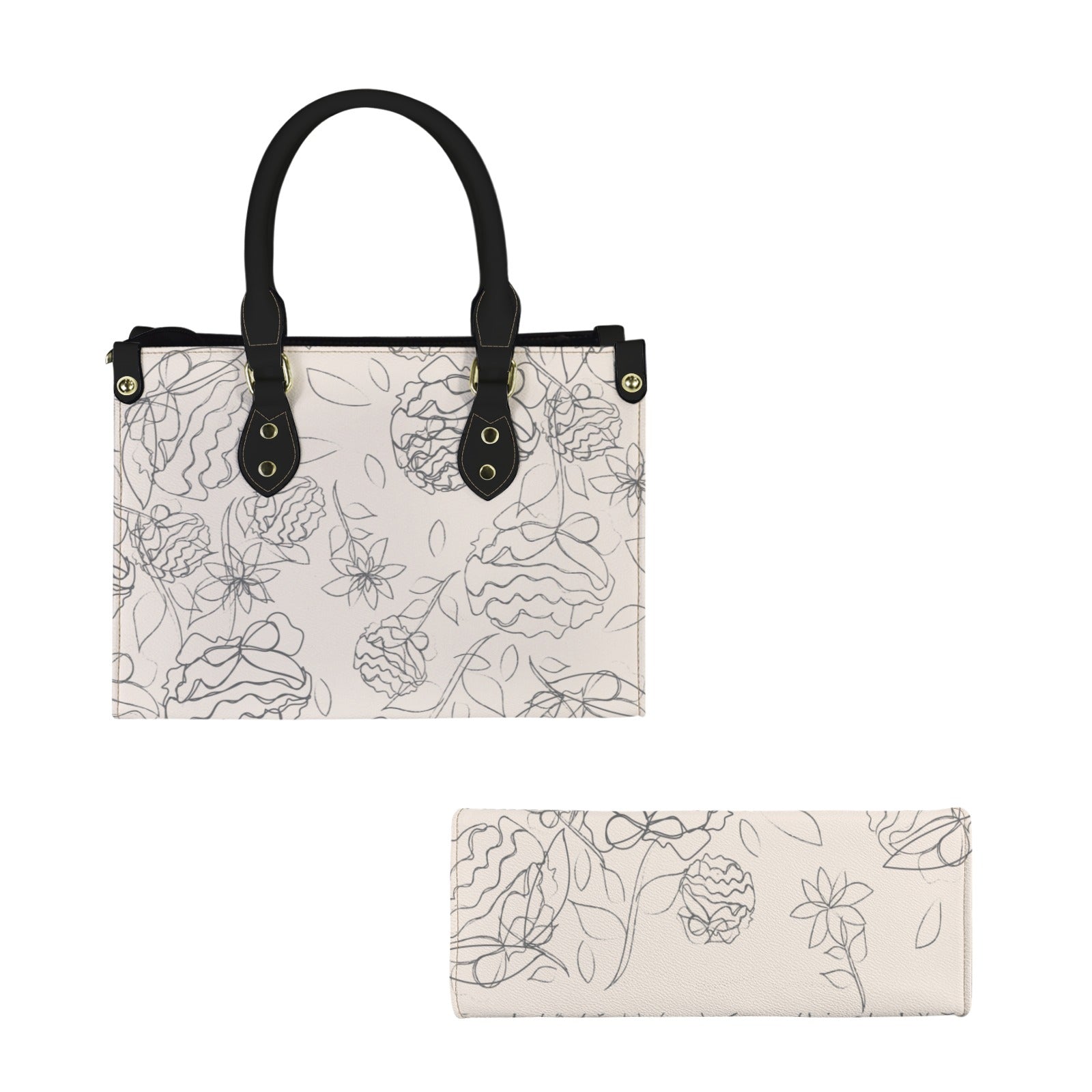 (Custom Order) Artwork Shoulder Bag - Floral Stencil