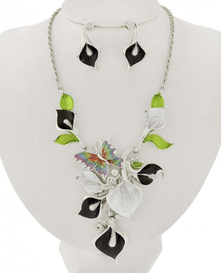 Whimsical Multicolor Butterfly Necklace Set