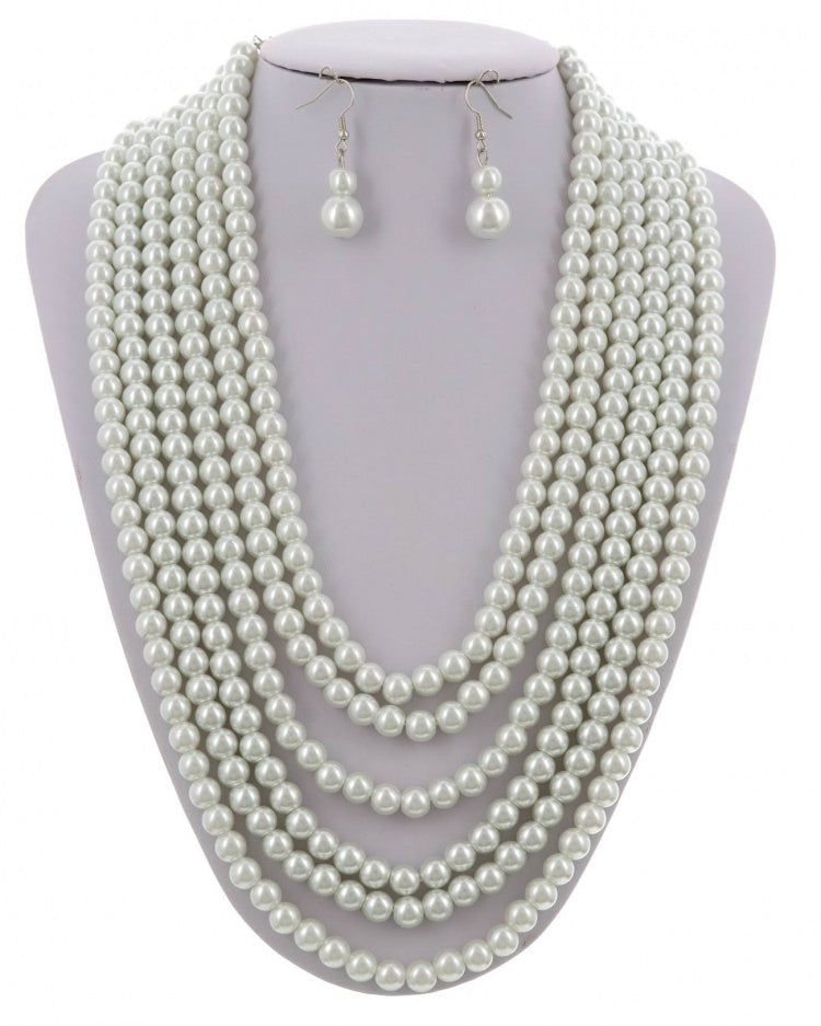 Layered Pearl Jewelry Set