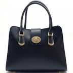 AMMA JO Carlina Italian Leather Shoulder Bag (Black)