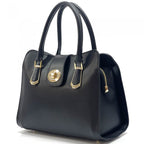 AMMA JO Carlina Italian Leather Shoulder Bag (Black)