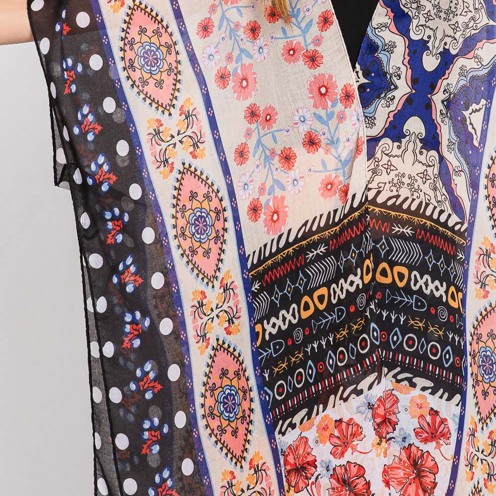 Spring Kimono - Black and Multicolor