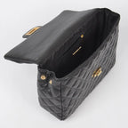 Quilted Faux Leather Chic Mini Bag Backpack (Black)