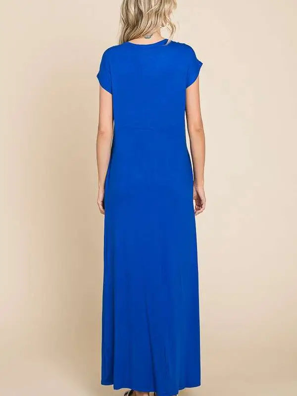 Blue Maxi Dress with Pockets