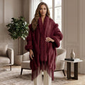 Faux Fur Glamour Wrap (Burgundy) - September Arrival