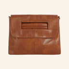 Camel Faux Leather Clutch Crossbody