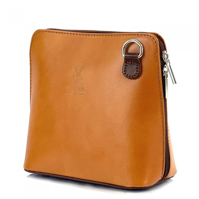 AMMA JO Laura Crossbody Bag (Made in Italy) - Camel and Brown