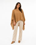 Camel Knit Poncho Shawl