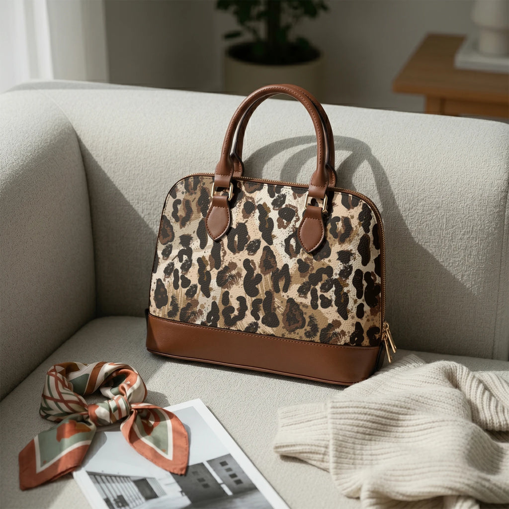 Fall Cheetah Brandy Satchel
