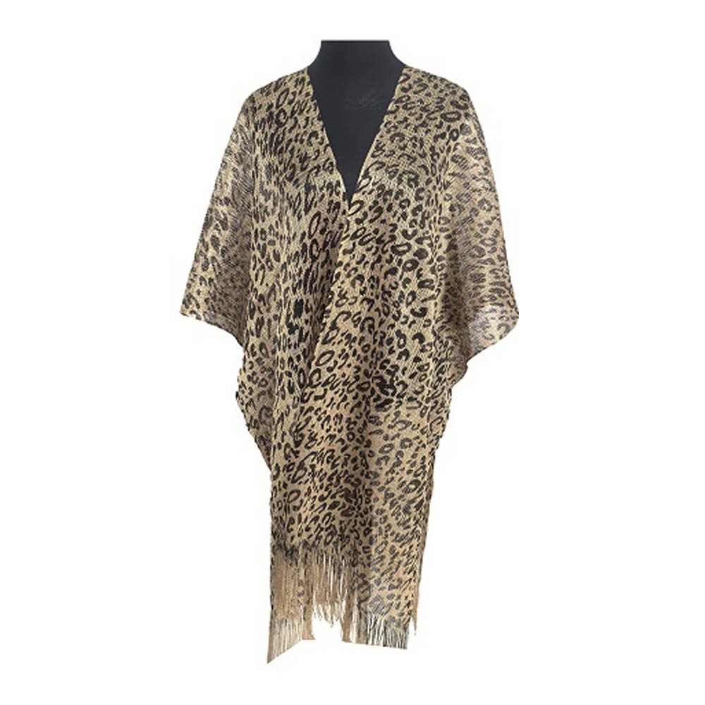 Spring Kimono - Shimmering Cheetah Fringe