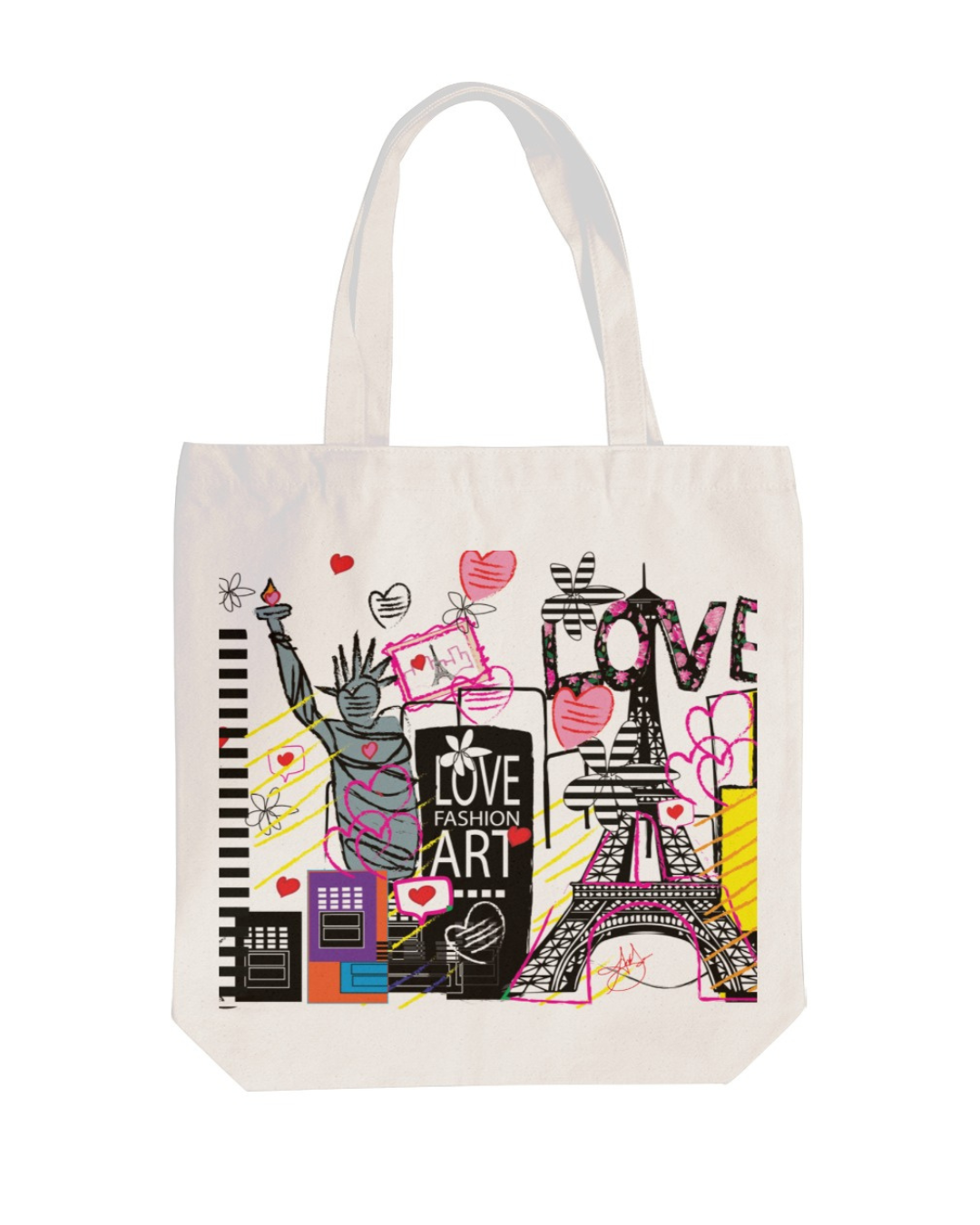 AMMA JO Artwork Canvas Bag (City Amour)