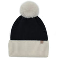 Beanie - Ribbed Cream and Black