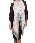 Cream and Sage Pastel Spring Scarf