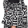 Abstract Black and White Skirt with Pockets - 100% Cotton